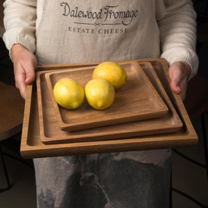 Square Oak Serving Plate – Large